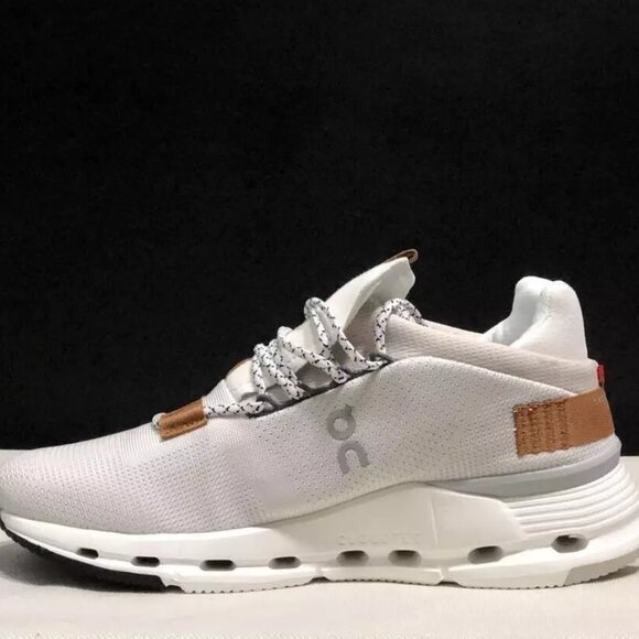 On Cloud Cloudnova Running Shoes White Pearl Brown - Picture 2 of 6